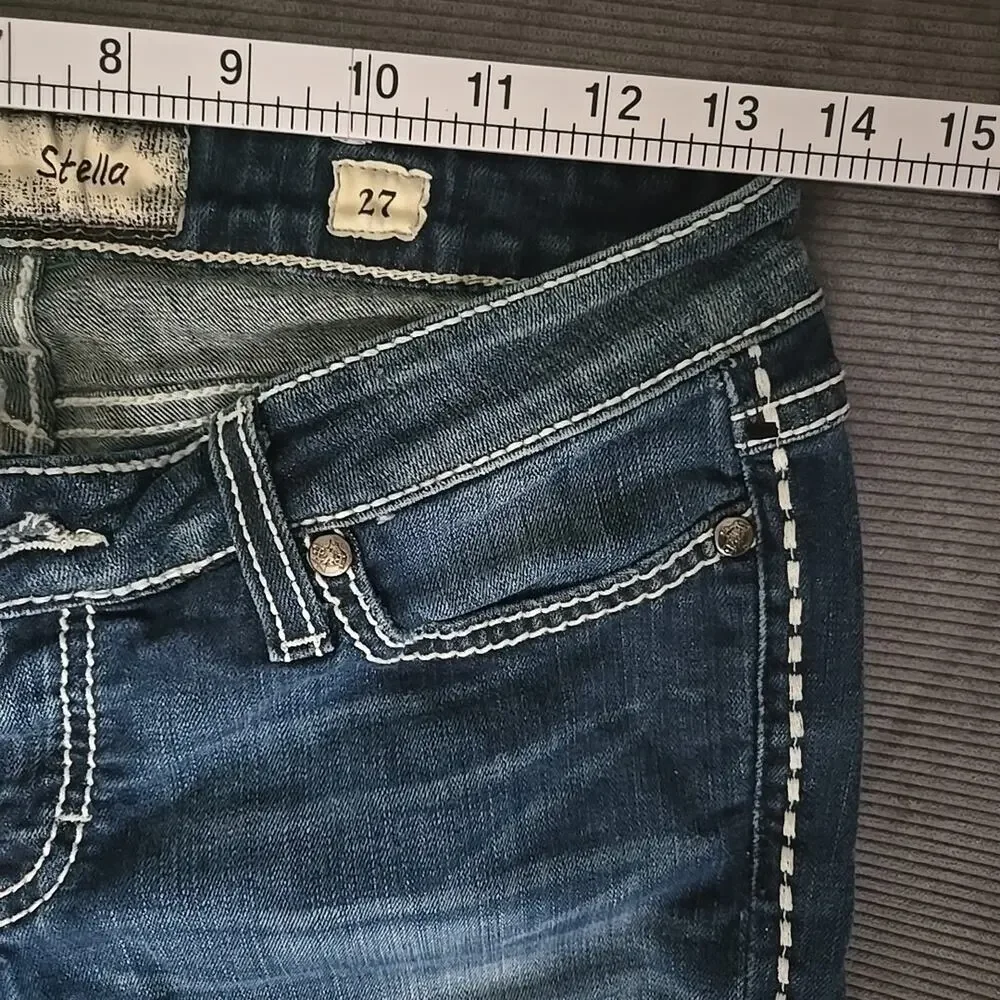 BKE Jeans‎ Womens Size 27 Blue Stella Cropped Straight Leg Stretch